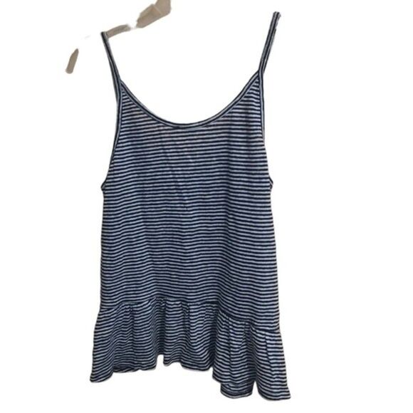 A.L.C. Ava Striped Ruffle Linen Tank Top - Picture 3 of 9